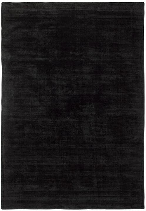 Plain Black Indian Handwoven Rug