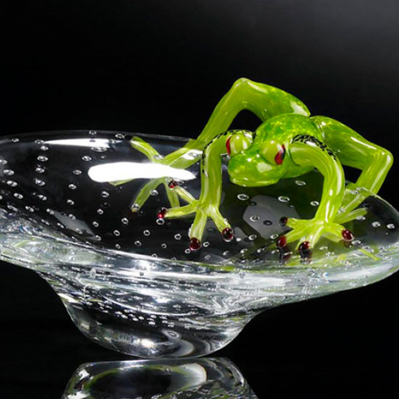 Glass Bowl with Frog Detail