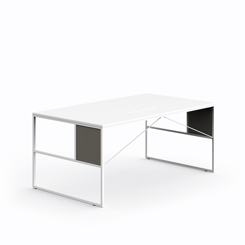 Venti Light Single Table ☞ Structure: Matt Painted White X053 ☞ Top: Matt Melamine White ☞ Dimensions: Width 160 cm