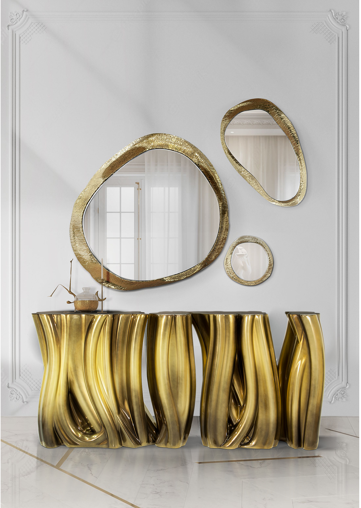 Monochrome Gold Designer Sideboard