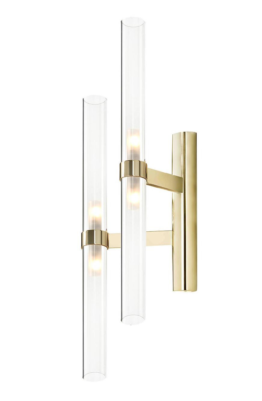 Gold Cylindrical Pyrex Glass Wall Lamp