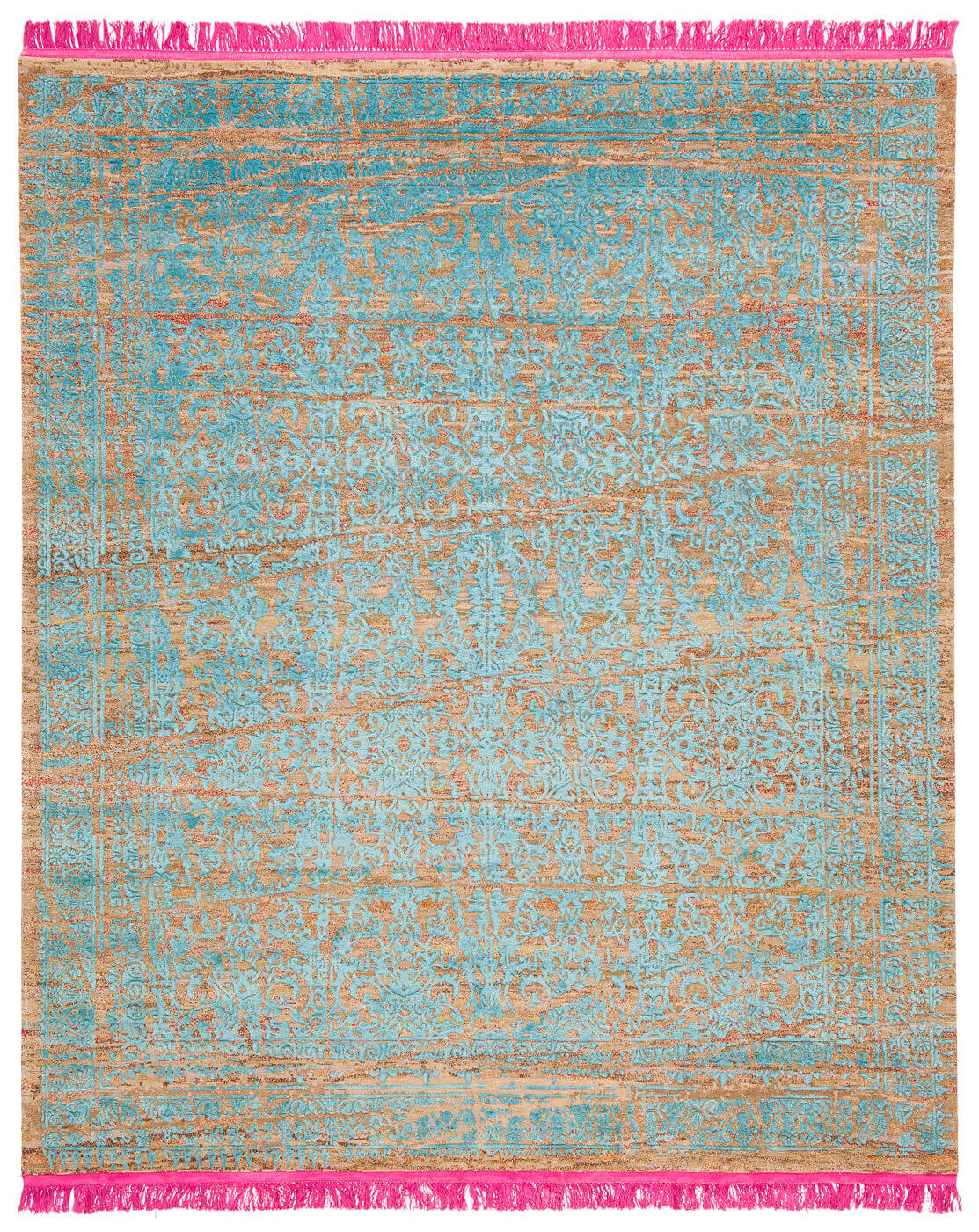 Ferrara Radi Wrapped Pink Aqua Rug