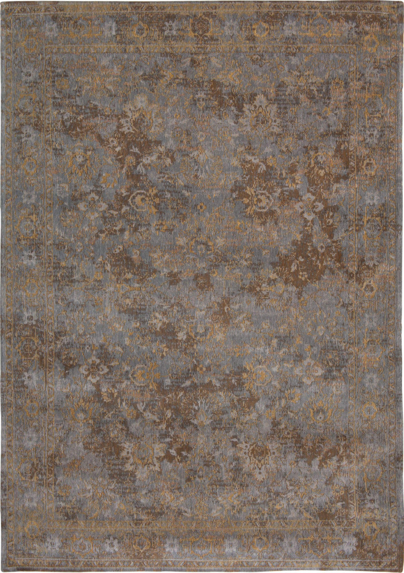Grey Beige Bright Persian Vintage Rug ☞ Size: 230 x 230 cm