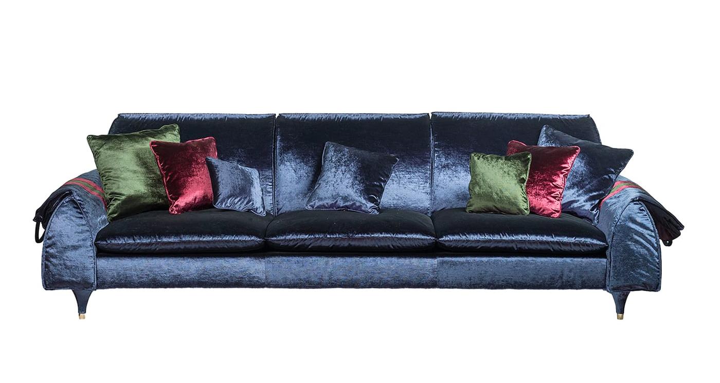 Eve Bag Sofa in Navy Fabric