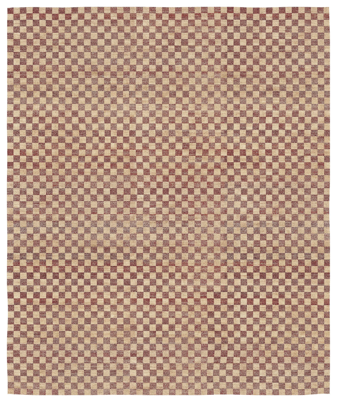 Mauro Checkerboard Dark Red Rug