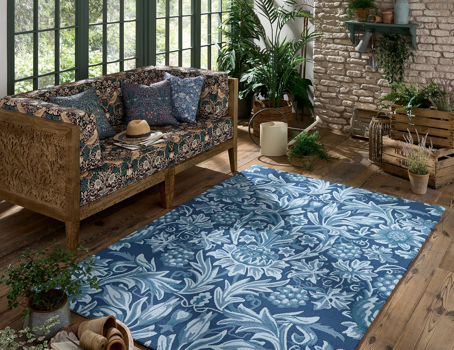 Sunflower Webb's Blue outdoor 427907 Rug