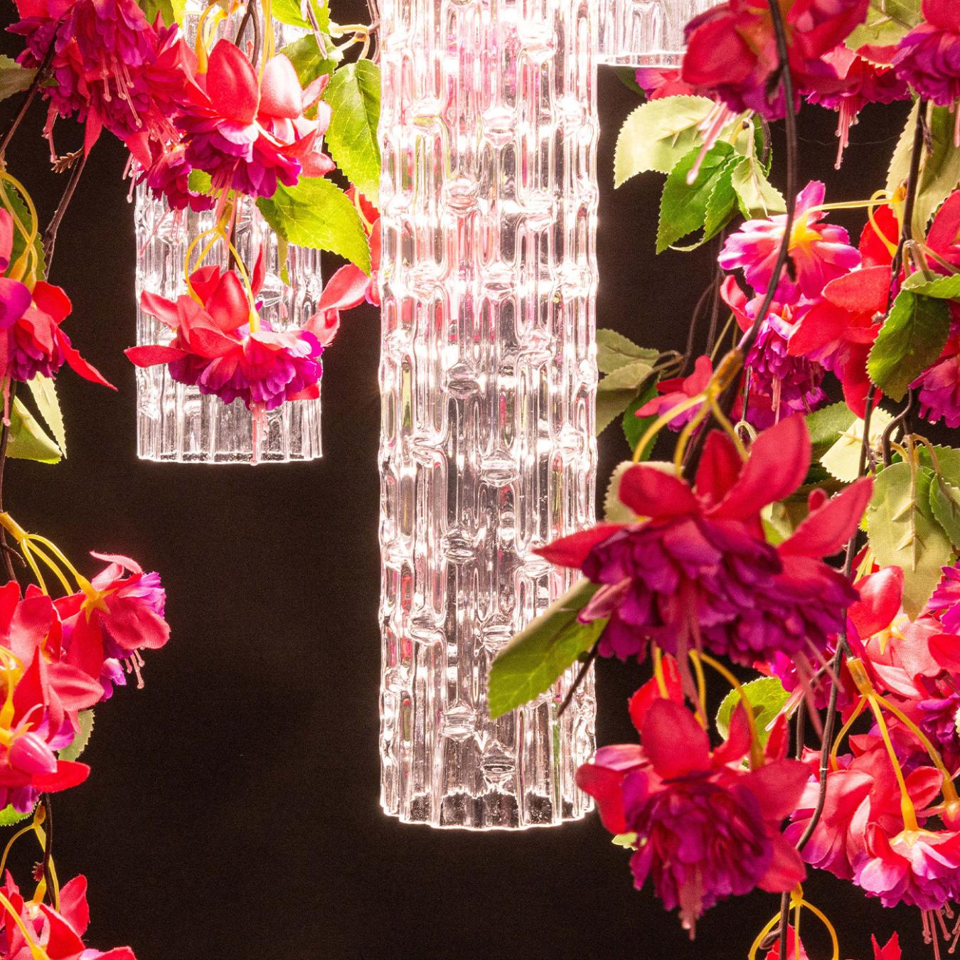 Pink Cascade Small Chandelier