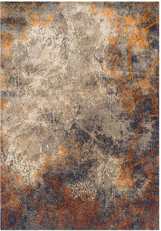 Abstract VIntage Grey / Gold Rug