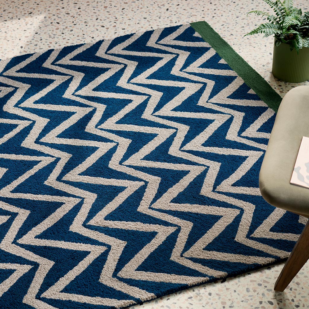 Dhurrie Blue Outdoor Rug