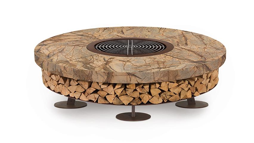 Ercole Marble Brown Fire Pit | Dimensions: Ø 150 cm