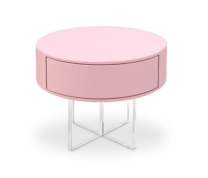 Nimbus Pink Bedside Table