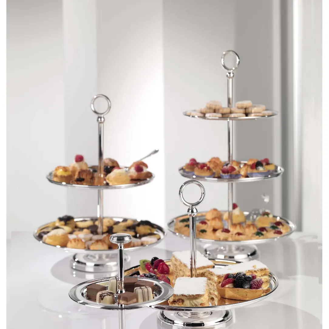 2-Tier Silver Fruit Stand