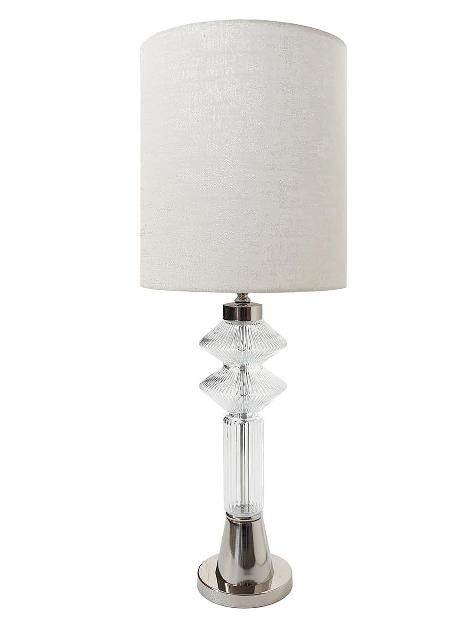 Venetian Glass Table Lamp in Polished Nickel Finish