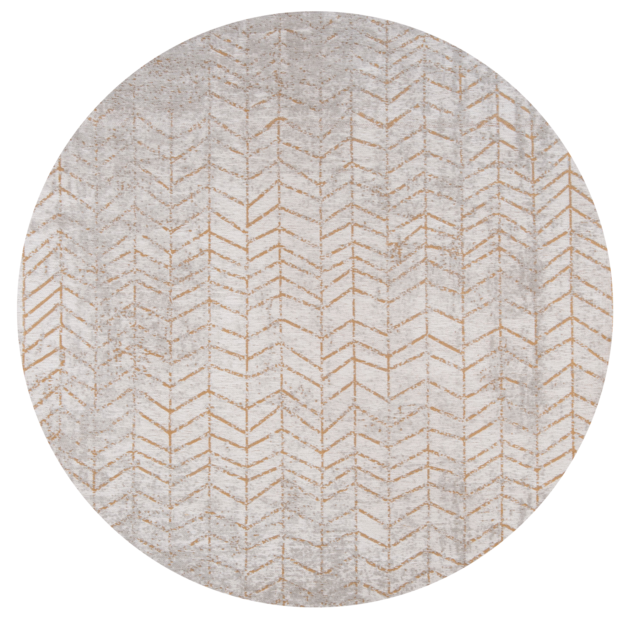 Central Yellow Round Rug