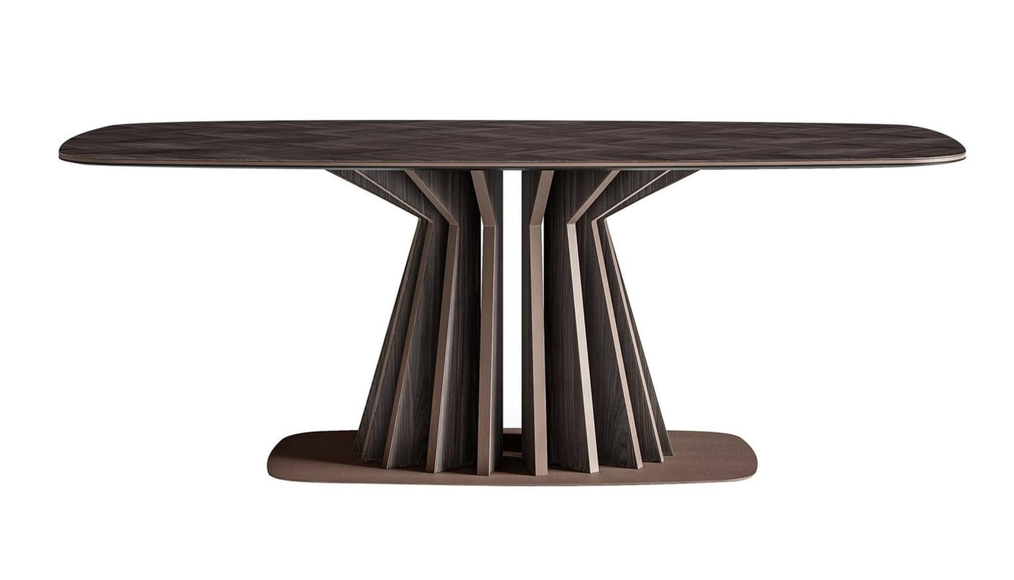 Sophisticated Dark Rectangular Dining Table | Dimensions: W 220 cm