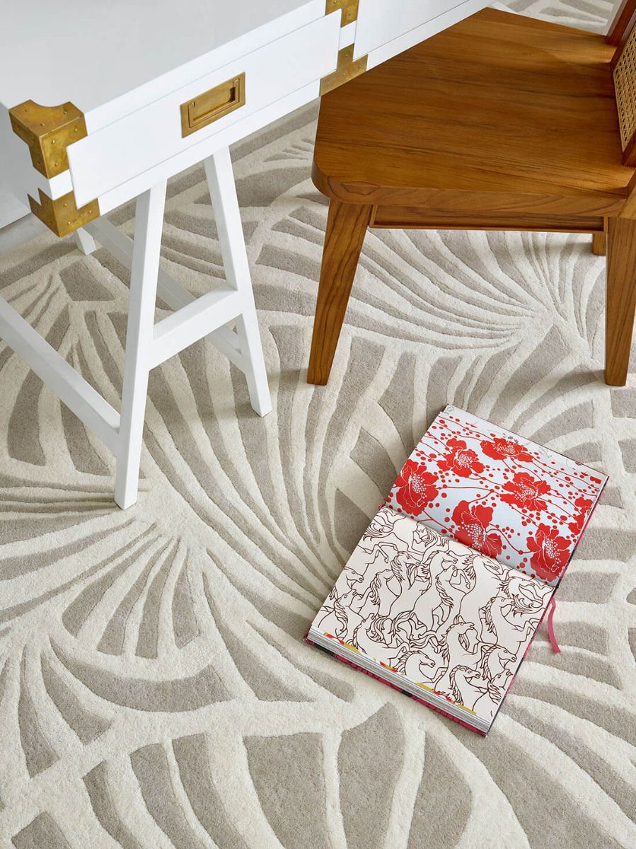 Japanese Fans Ivory Rug