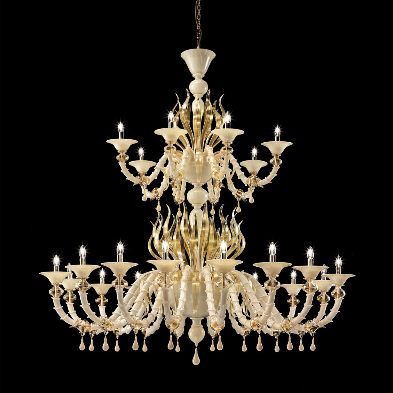 Golden Murano Glass Classic Chandelier