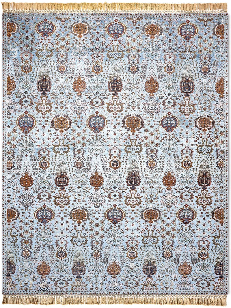 Isfahan Light Blue Handmade Luxury Rug