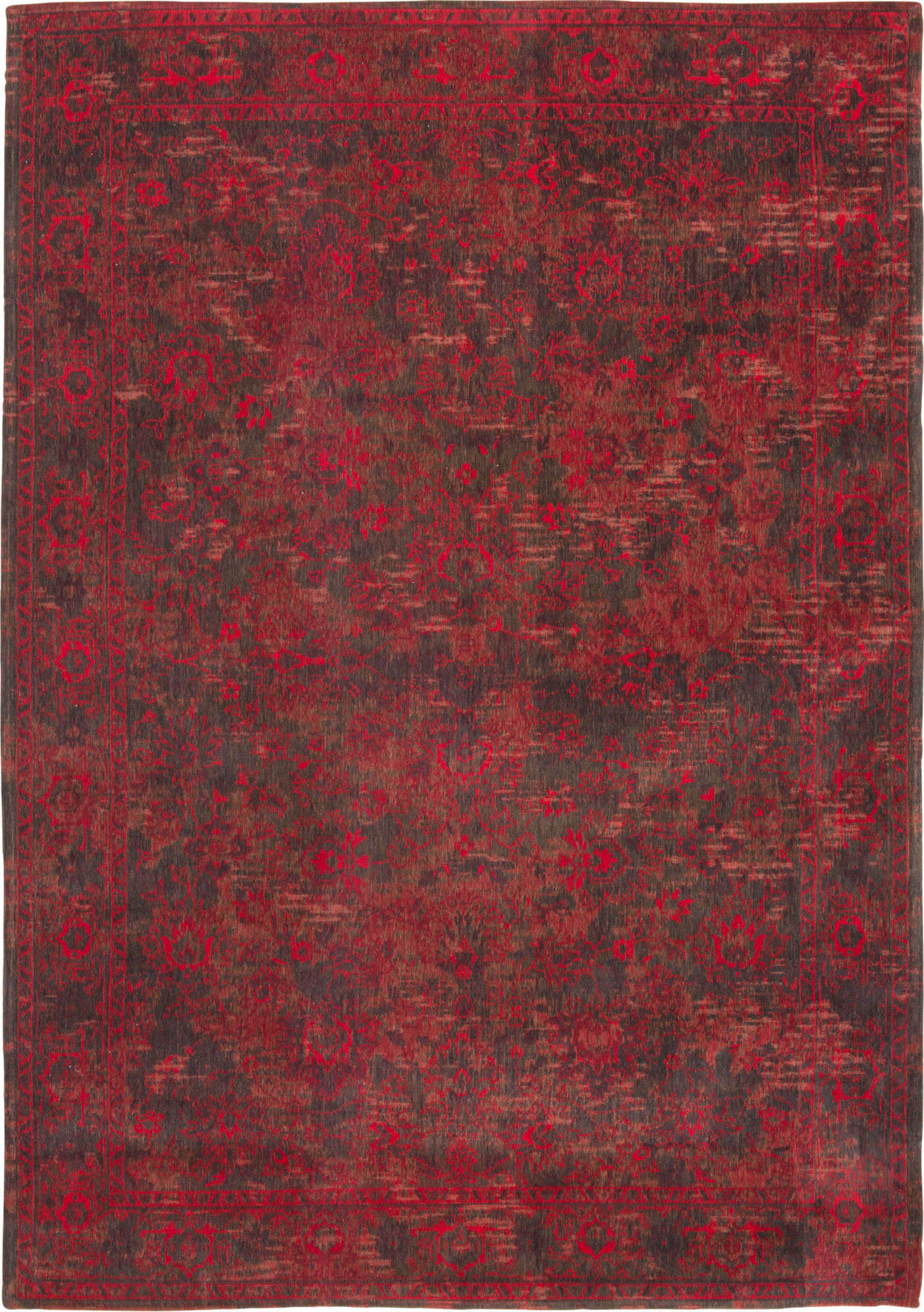 Grey Red Bright Persian Vintage Rug