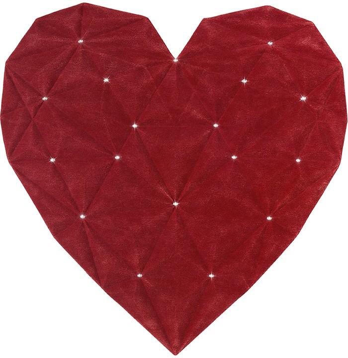 Heart Diamond Red Rug 200 x 200 cm