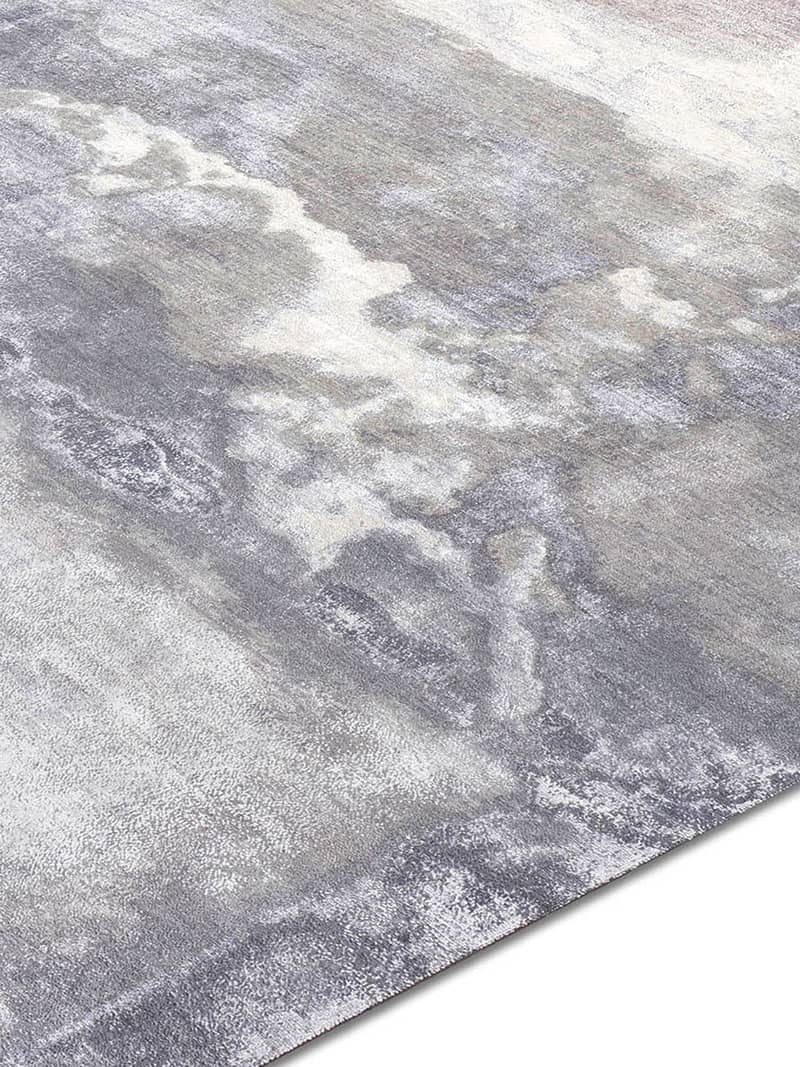 Clouds Light Grey Handmade Luxury Rug