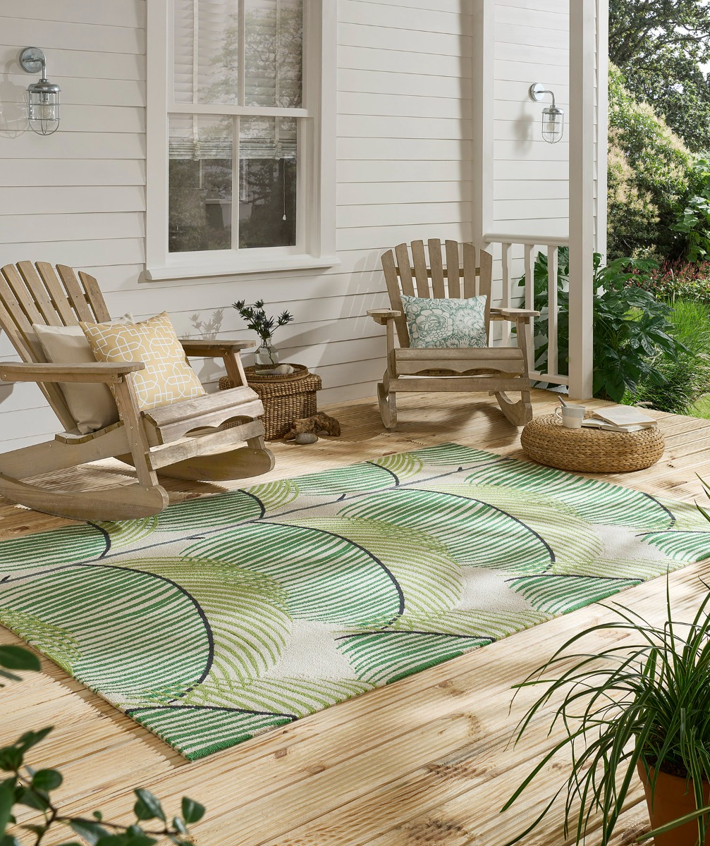 Manila Leaf Bot. Green outdoor 446107 Rug