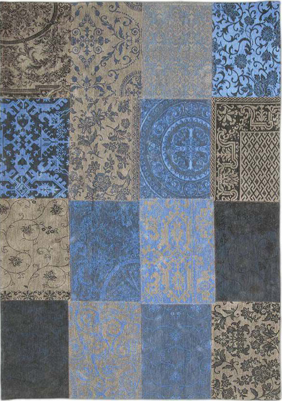 Patchwork Rug Multi Forget Me Not ☞ Size: 140 x 200 cm