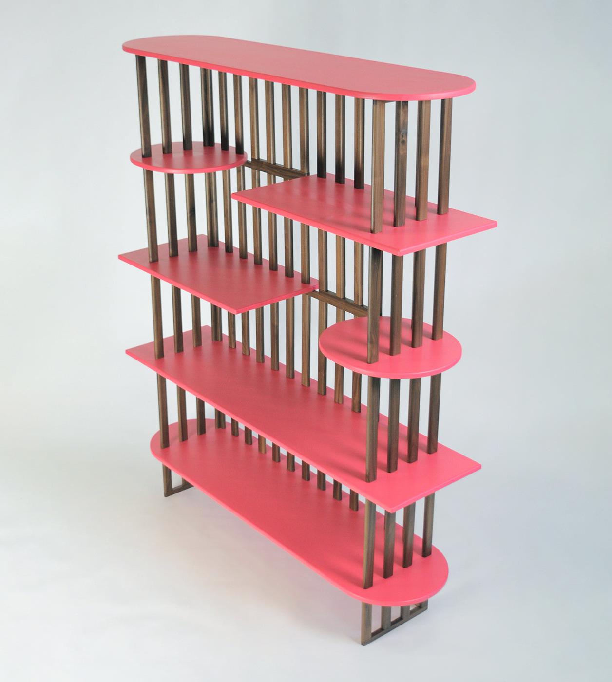 Pink Five-Tier Bookcase