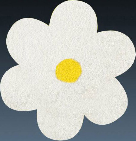 Daisy White And Yellow Kids Rug