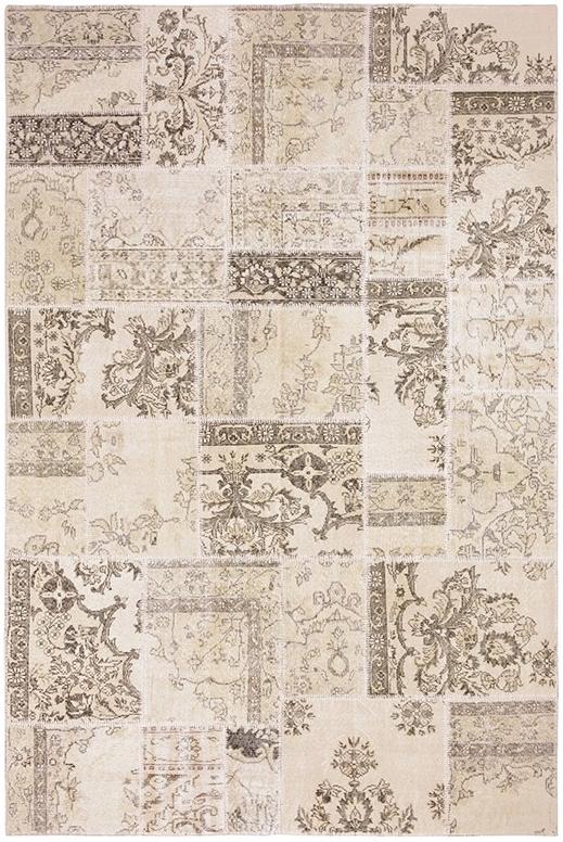 Turkish Overdyed Patchwork Beige Rug Antalya