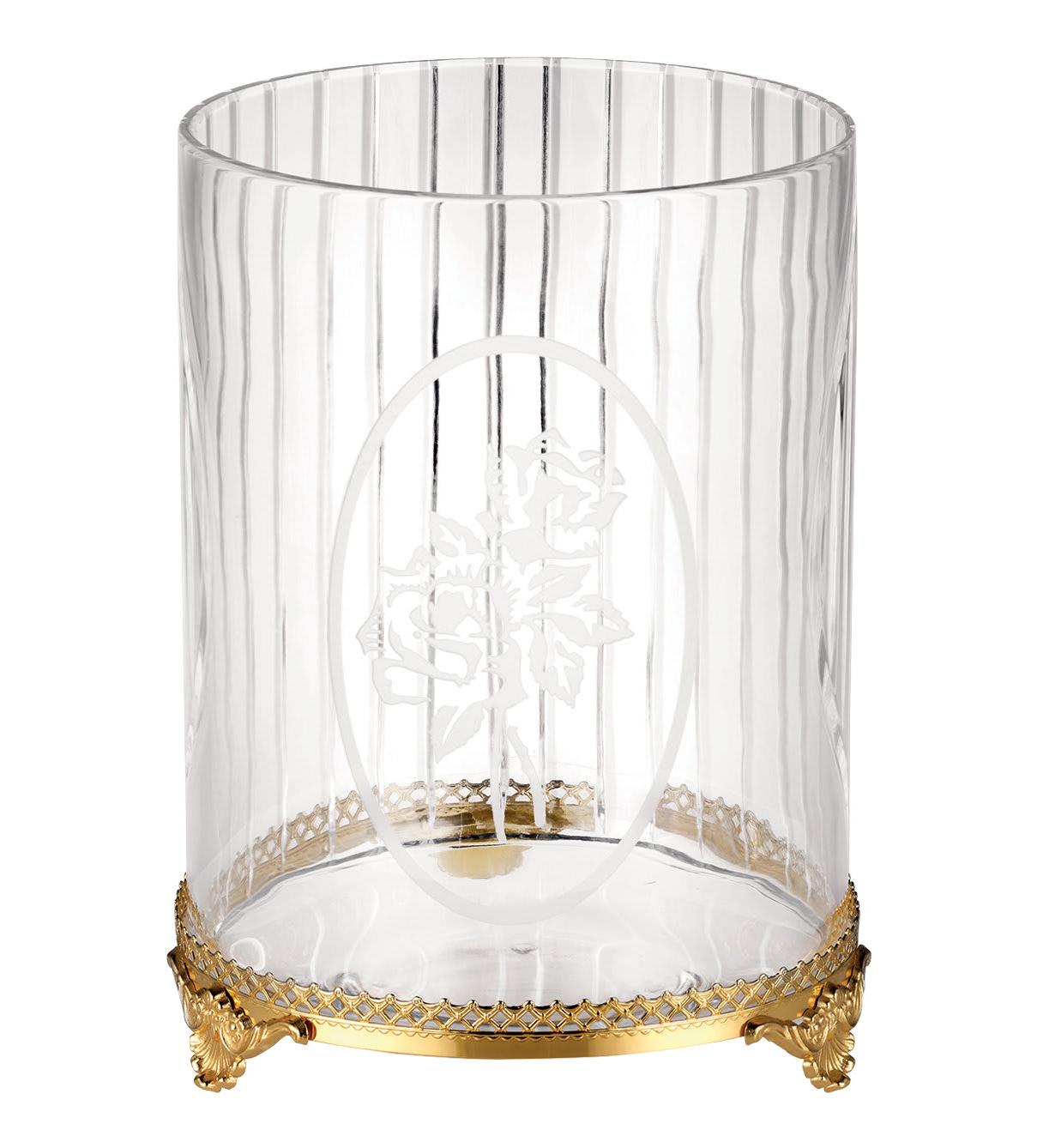 24K Gold Crystal Decorative Wastebasket