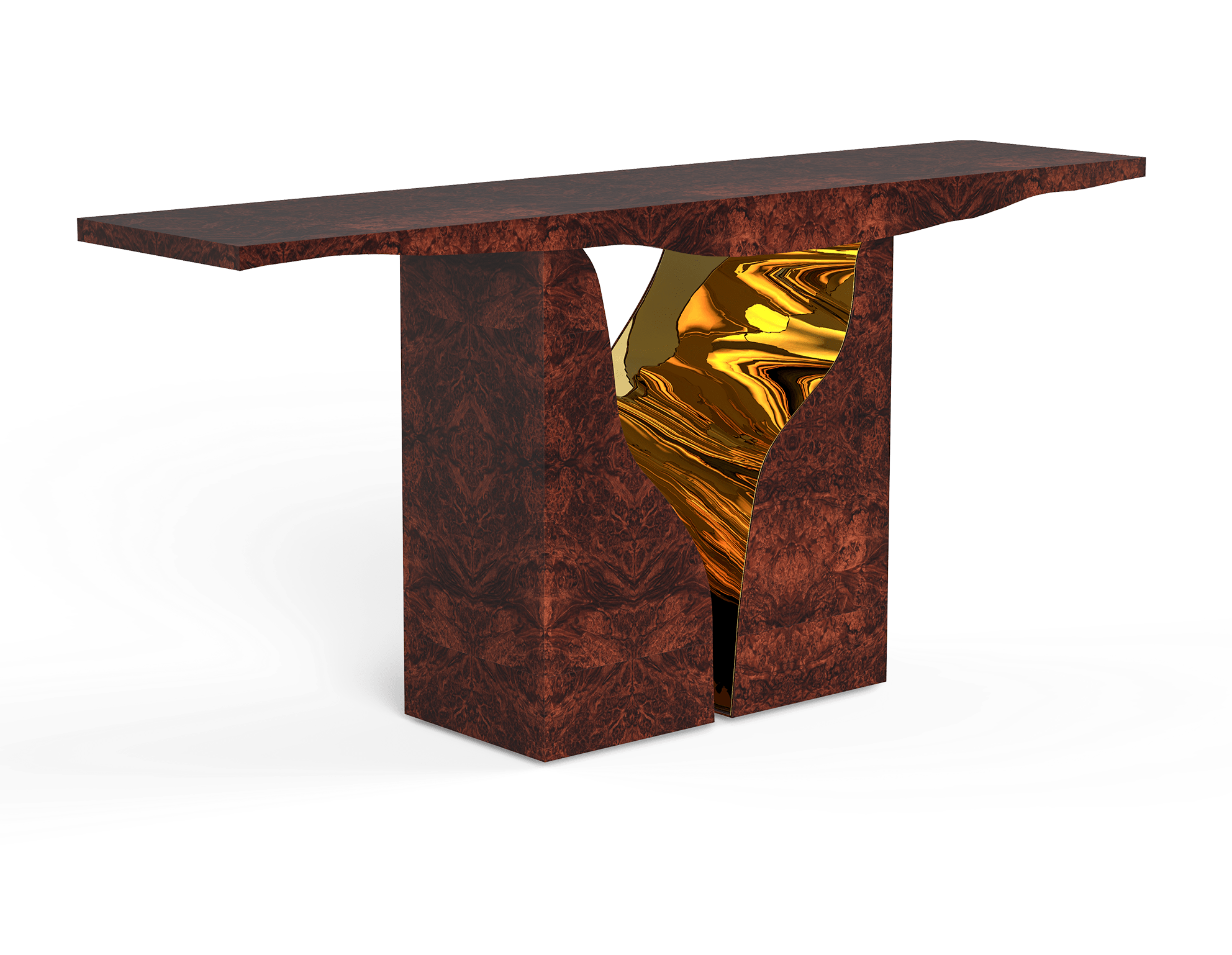 Fissure Walnut Console