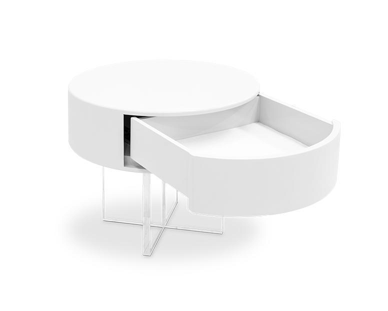 Nimbus White Bedside Table