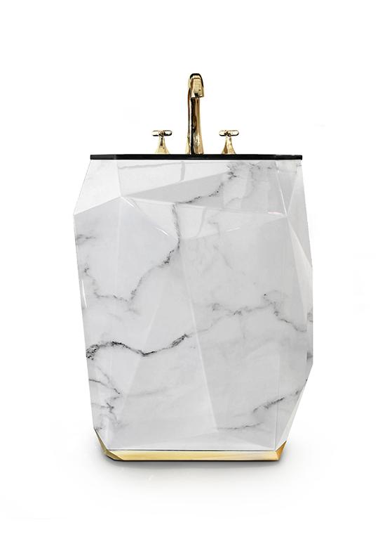 Jewel Faux Marble Pedestal Basin
