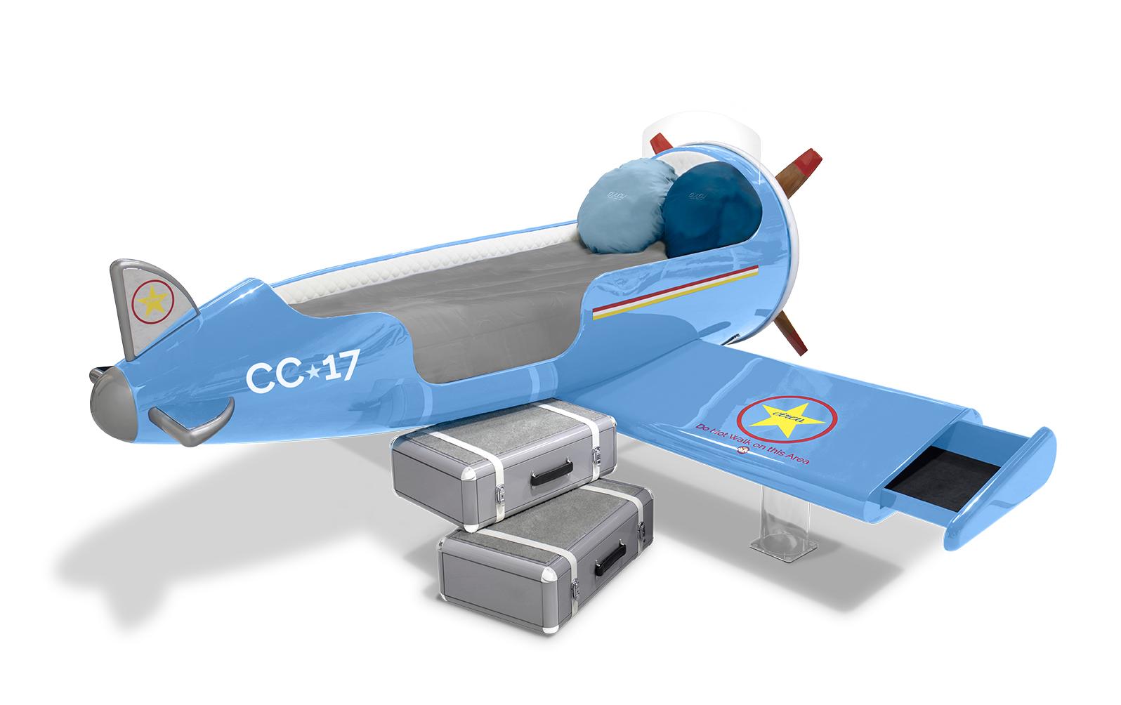 Cloud Glider Blue Plane Bed