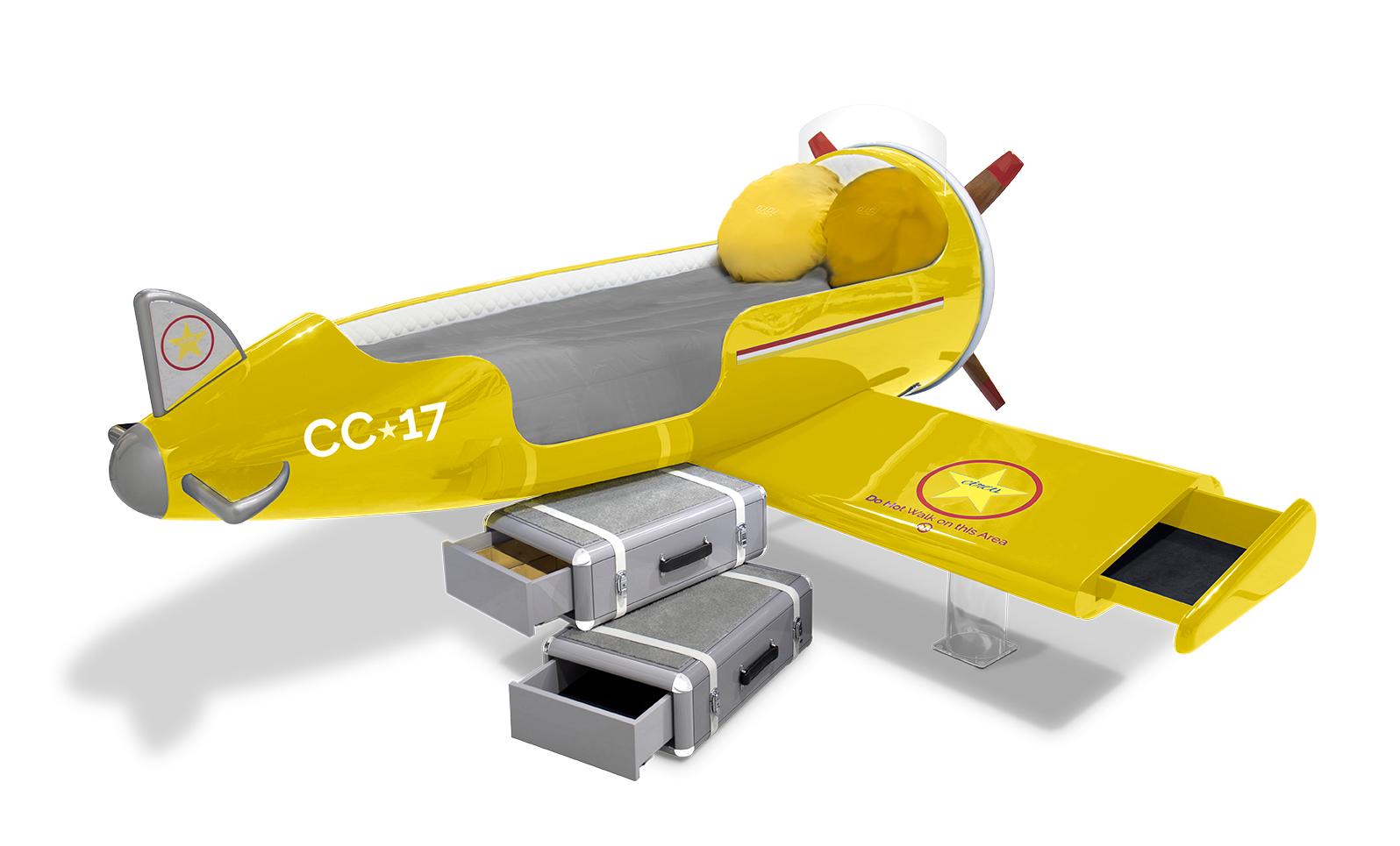 Cloud Glider Yellow Plane Bed