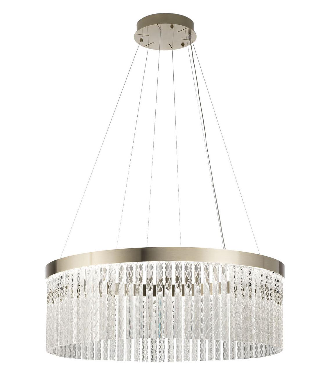 Hand-Engraved Trihedron Crystal Chandelier