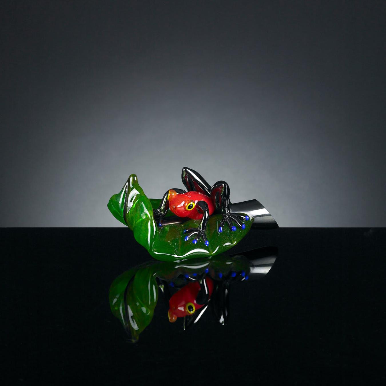 Red Frog on Leaf Figure
