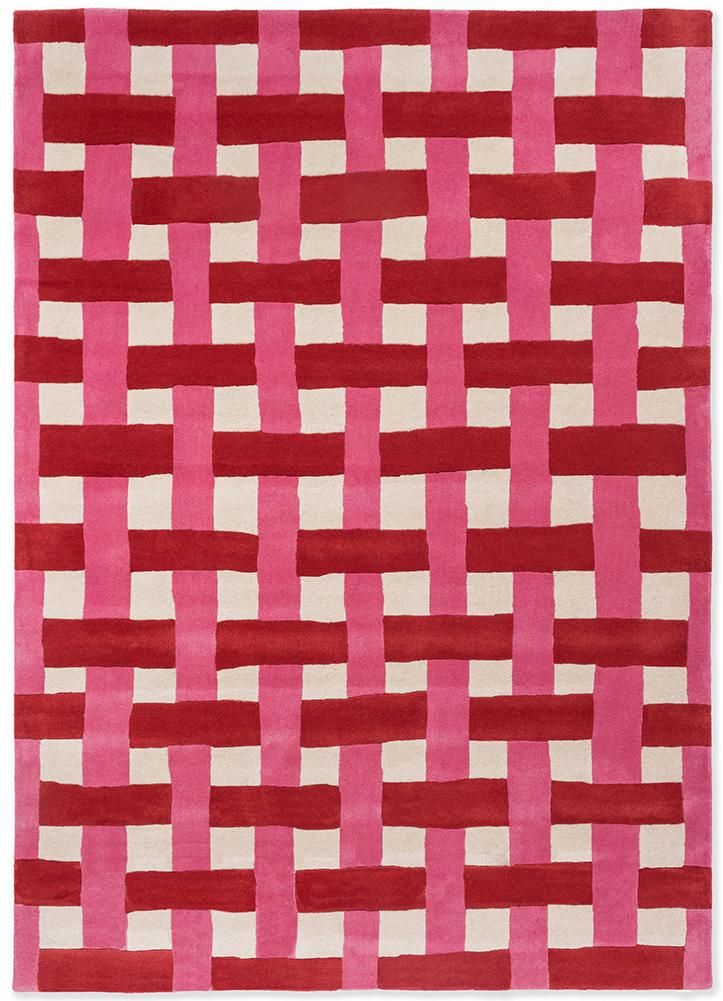 Basket Weave Coral/Rose Rug