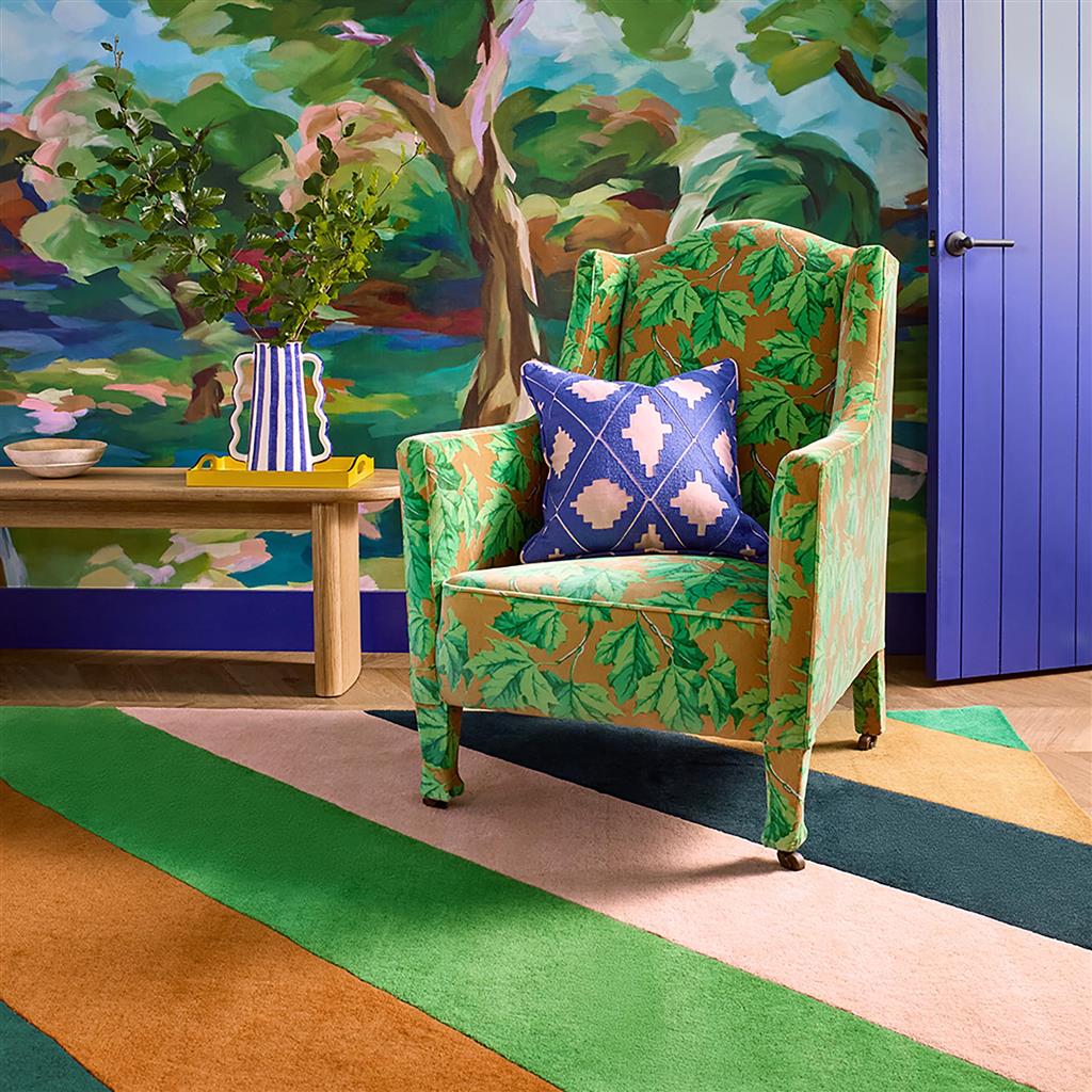 Sherbet Stripe Emerald/Amber Rug