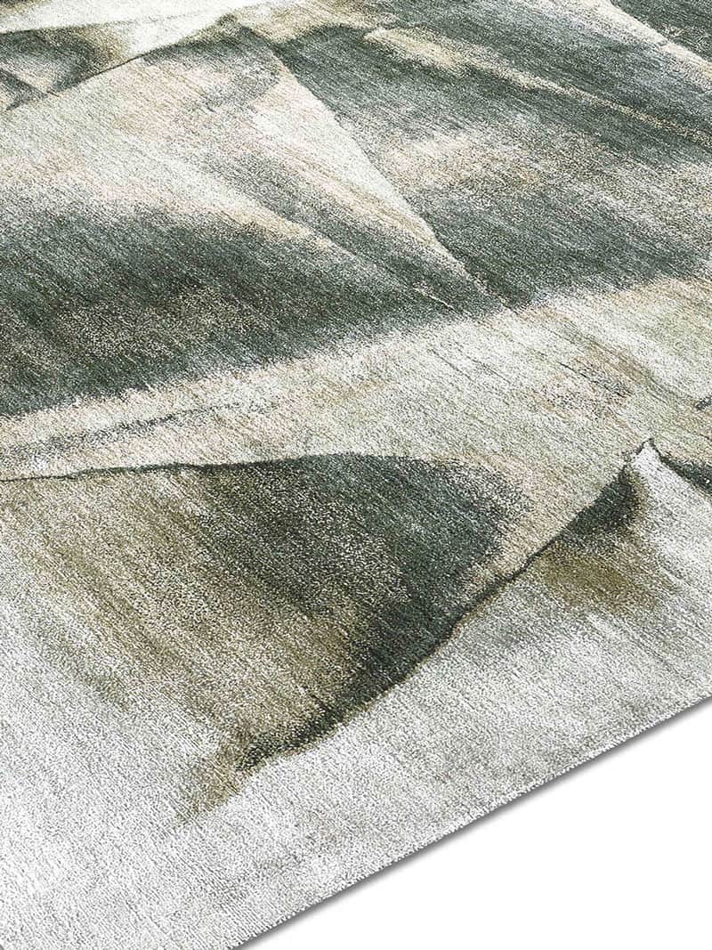 Olive Green Hand-Knotted Rug