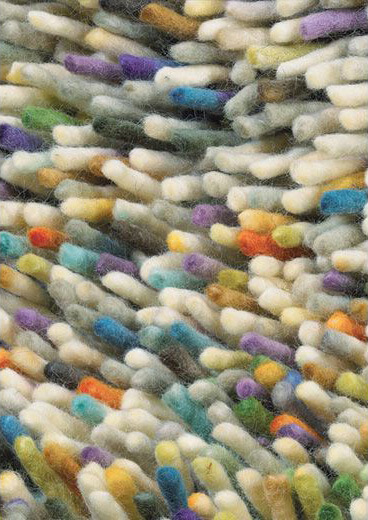 Felted Wool Multi Shag Rug Rocks 70411 ☞ Size: 140 x 200 cm