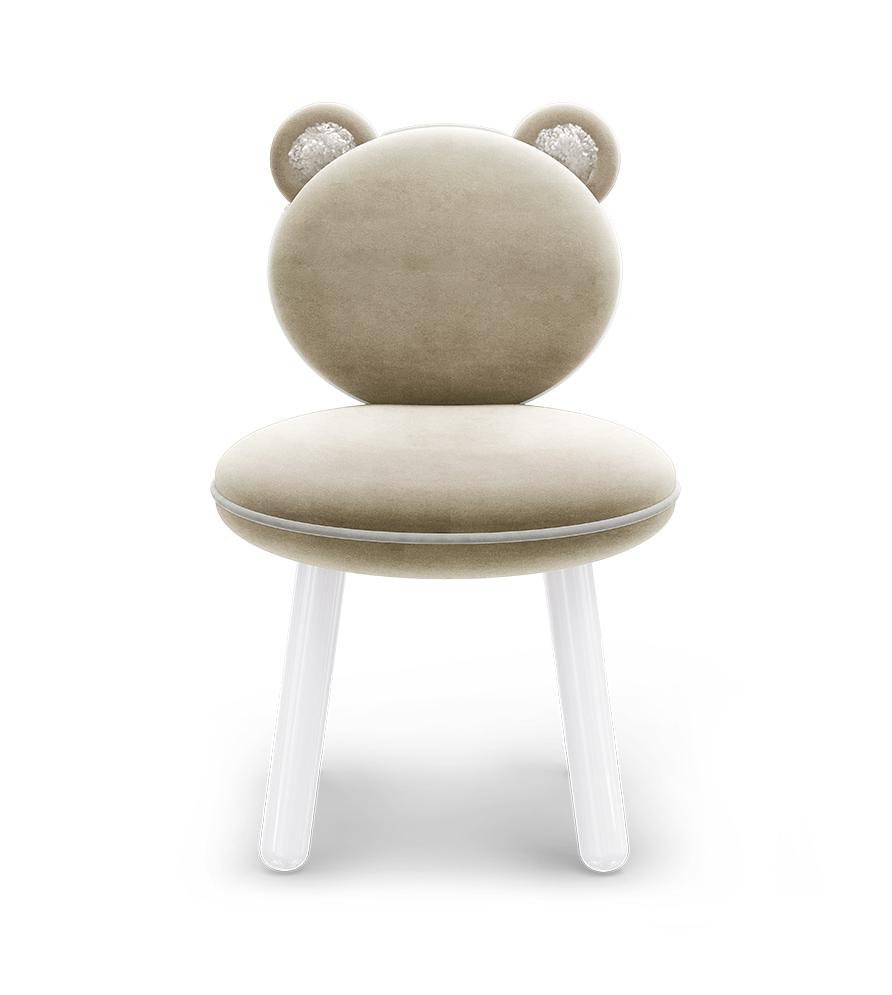 Fluffy Cream Bear Children's Chair