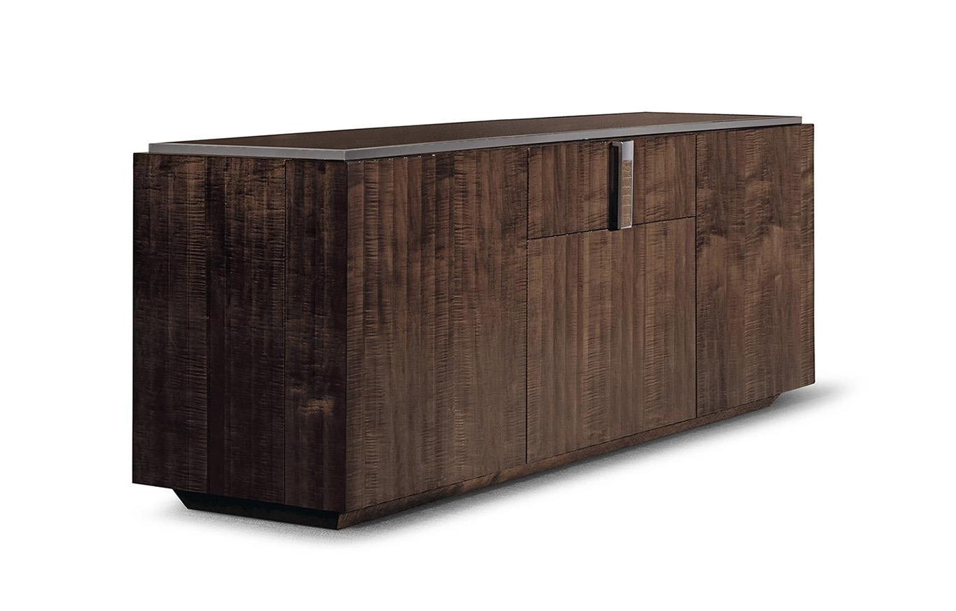 Leather & Chrome Two-Door Buffet