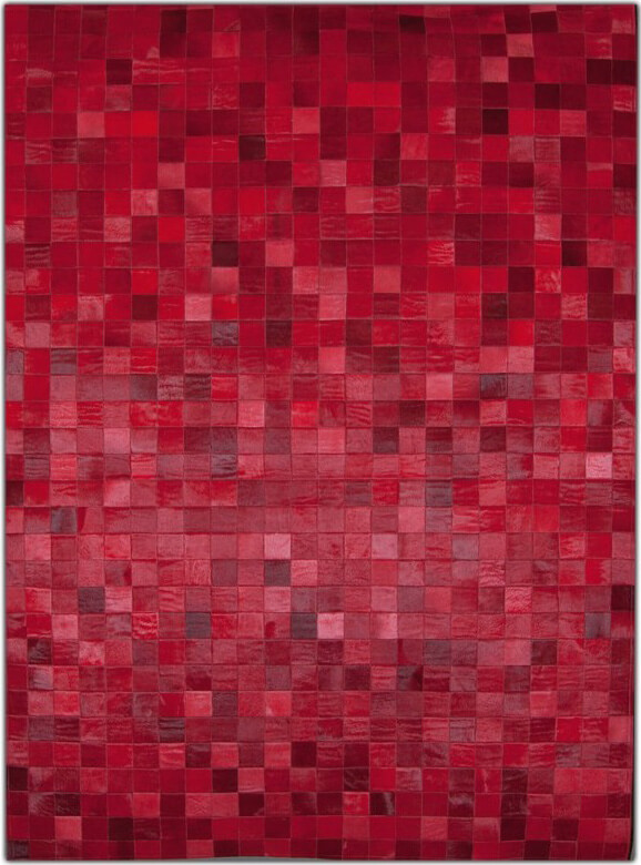 Mosaic Red Cowhide Rug