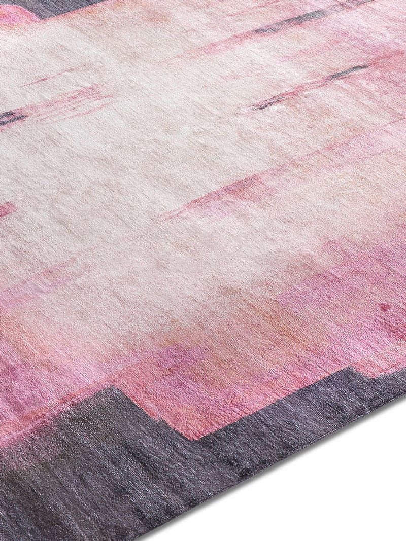 Hexagon Pink Hand-Woven Rug