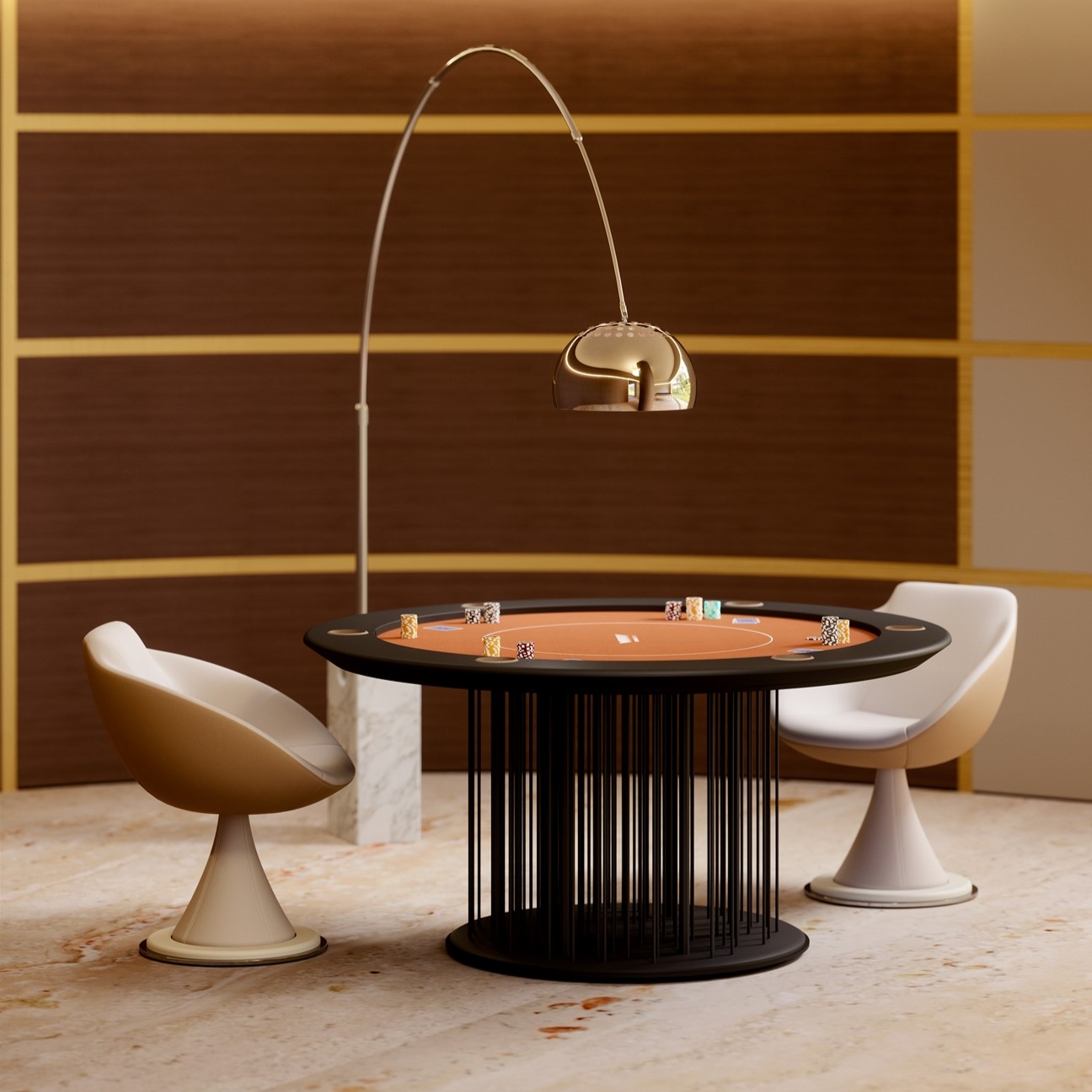 Shell Handcrafted Swivel Chair - 5