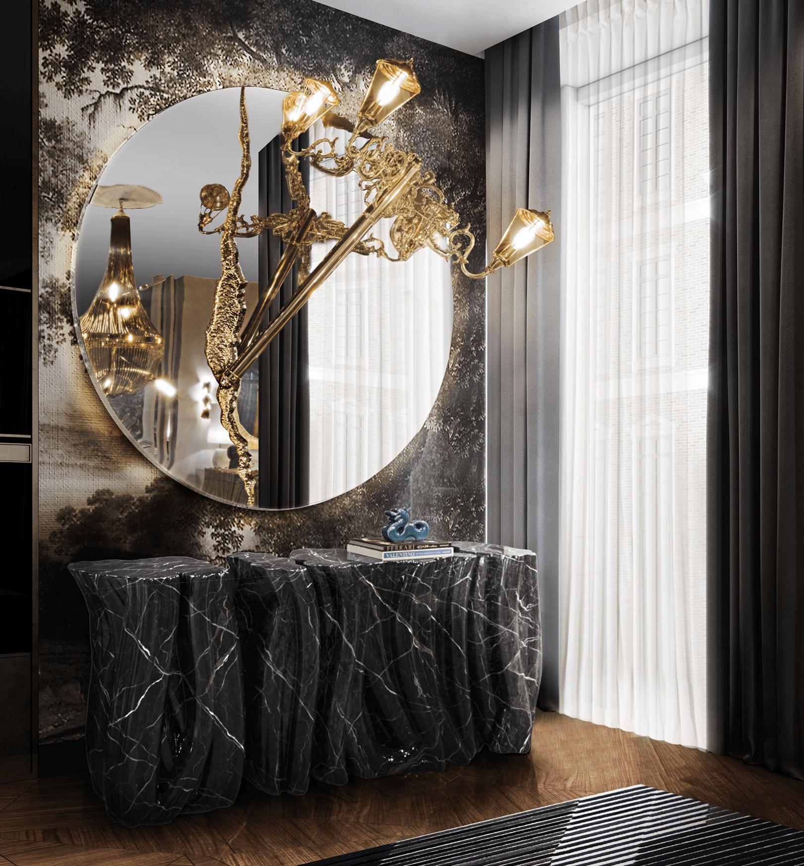 Lunar Round Mirror