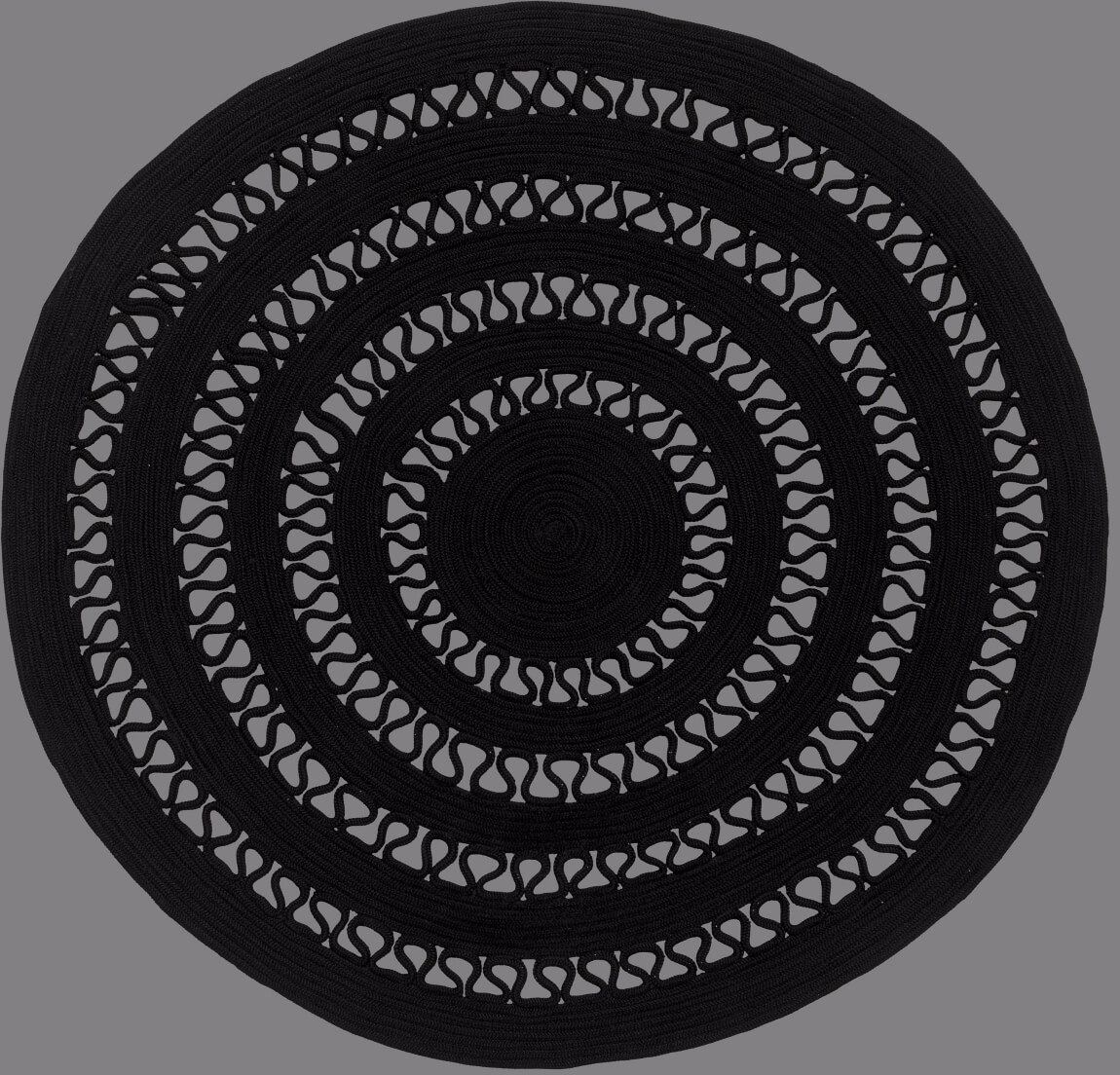 Braided Black Round Rug