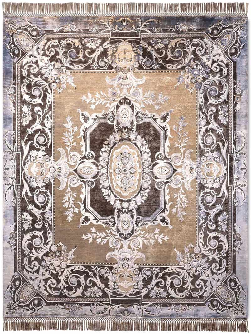 Aubusson Brown Hand-Woven Rug